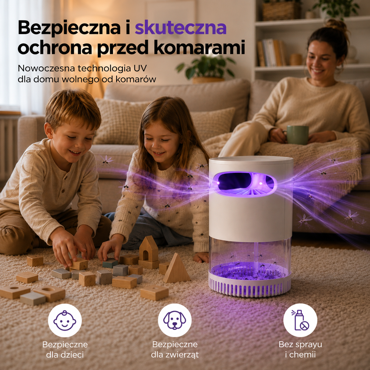 Cicha pułapka UV na komary – LetniKomfort SilentTrap™