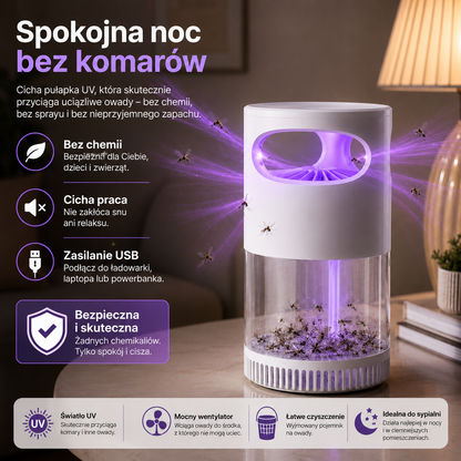 Cicha pułapka UV na komary – LetniKomfort SilentTrap™