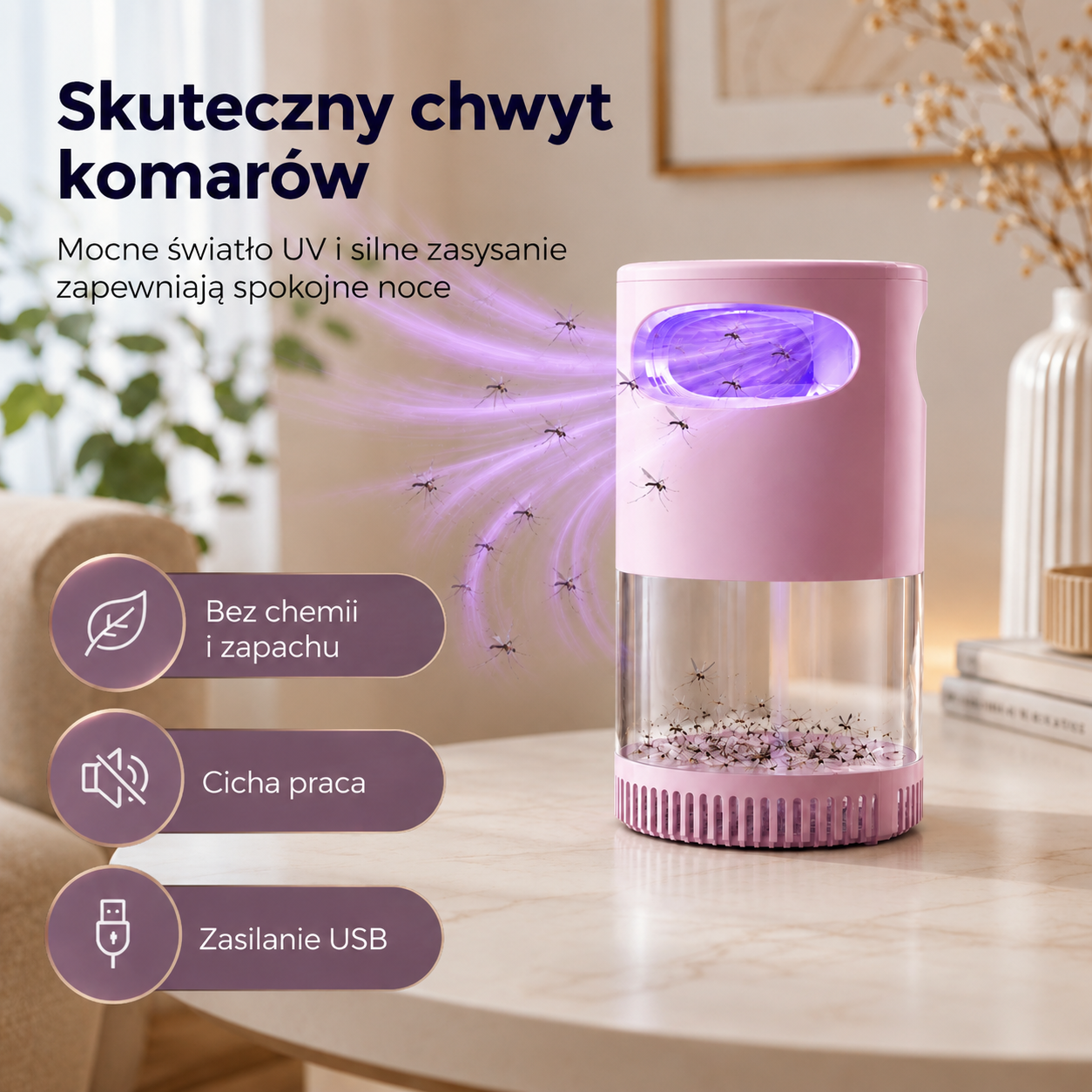 Cicha pułapka UV na komary – LetniKomfort SilentTrap™